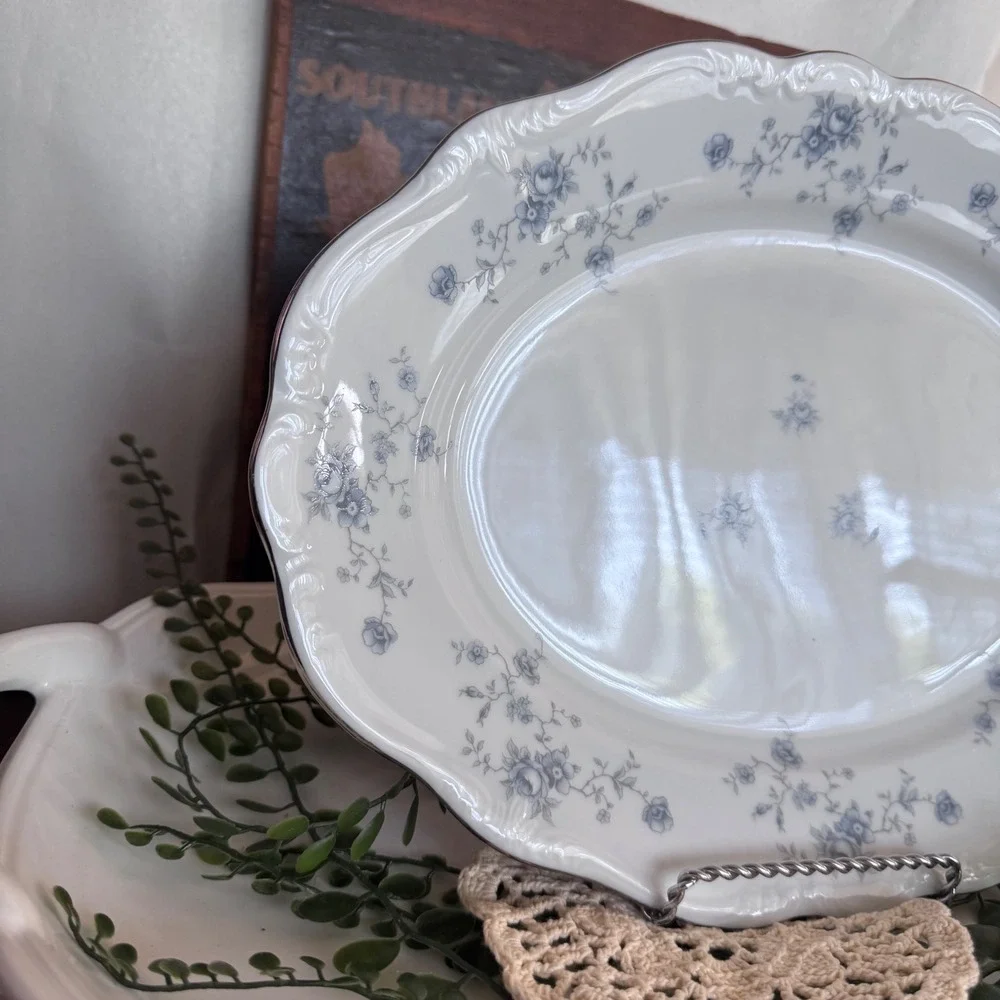 Johann Haviland Blue Garland Oval Serving Platter 13 Inch Bavaria  Fine China